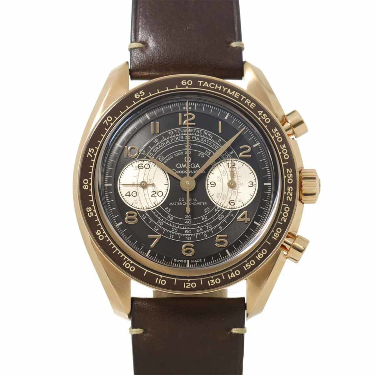 Pre-Owned OMEGA Speedmaster Chronoscope Co-Axial Master Chronometer 329 92 43 51 10 001 Men's Watch Brown Bronze Gold Manual-Wound