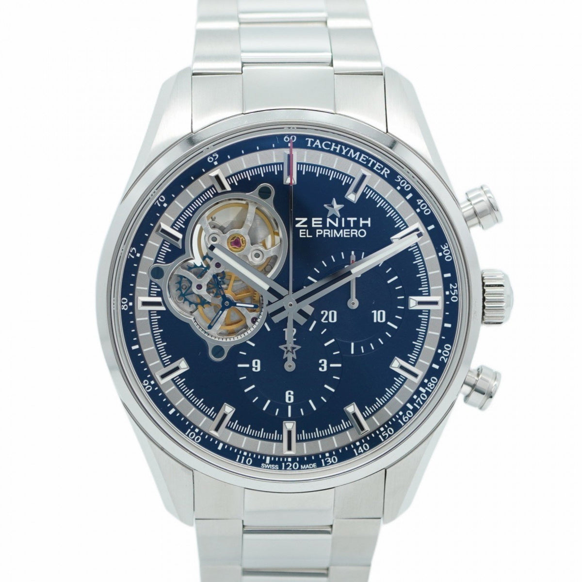 Gebrauchte Zenith Chronomaster 03.20416.4061 Herrenuhr mit blauem Zifferblatt 