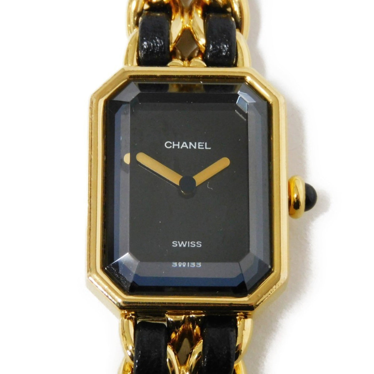 Gebrauchte CHANEL Armbanduhr Premiere L Schwarzes Zifferblatt Quarz H0001 Damen 