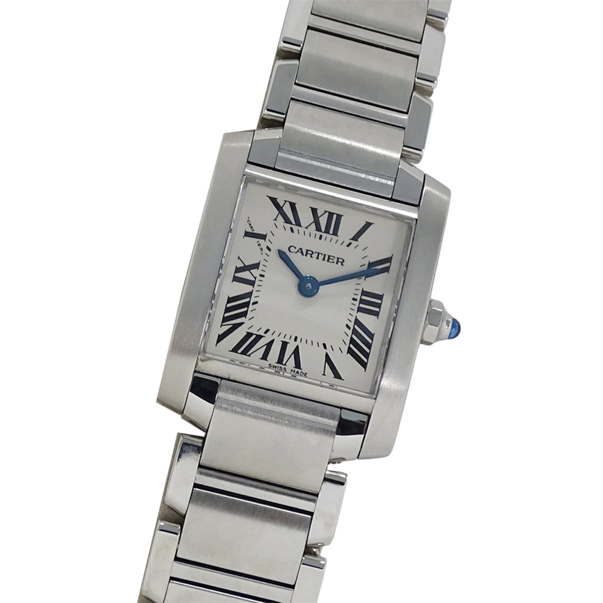 Pre-Owned Cartier Tank Fran?aise Women's Watch, SM Quartz, QZ Stainless Steel, W51008Q3, Silver/Ivory, Polished