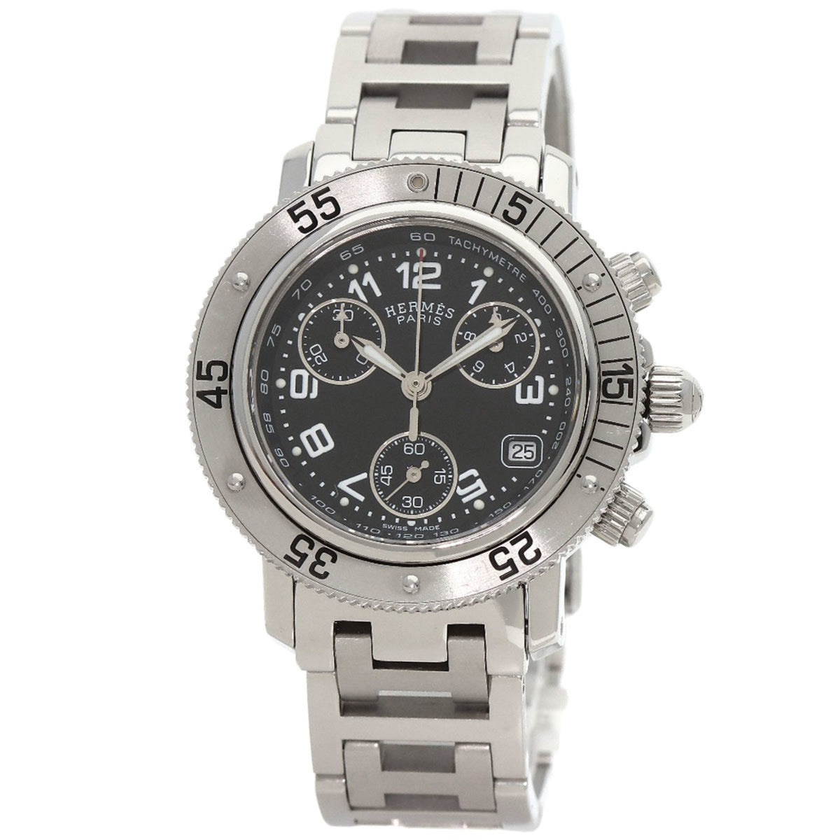 Pre-Owned Herm?s CL2.310 Clipper Diver Chronograph Watch in Stainless Steel/SS for Women