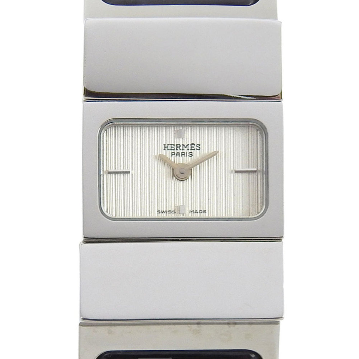 Gebrauchte Hermes HERMES L01 210 110 Silbernes Zifferblatt SS Quarz Batterie 19,5 mm Damenuhr Kutschenmotiv 