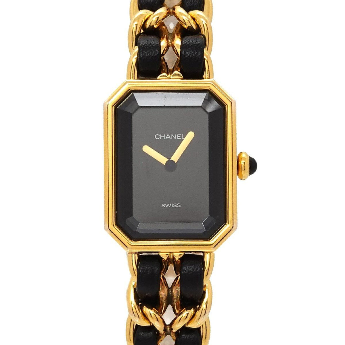 Pre-Owned Chanel Premiere Large Size H0001 Women's Watch Black Gold Quartz
