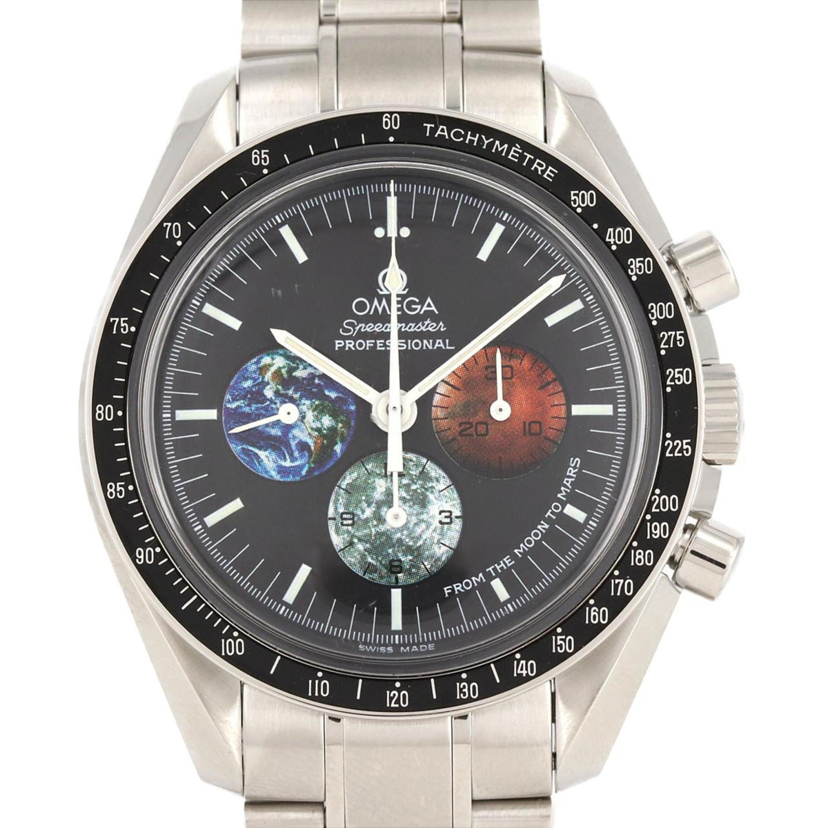Pre-Owned Omega Speedmaster Pro From the Moon to Mars 3577.50 SS Wristwatch Hand-wound