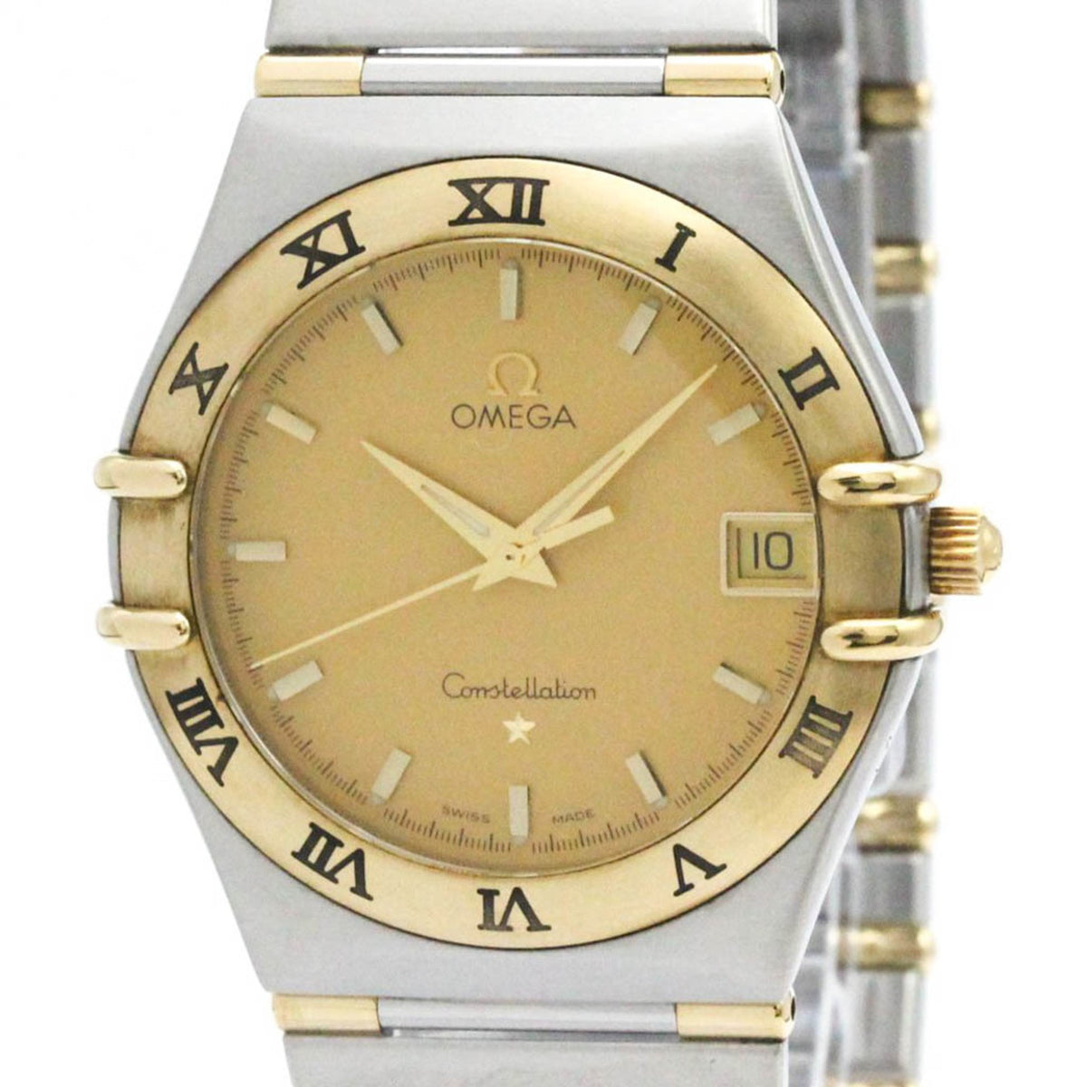 Gebrauchte OMEGA Constellation 18 Karat Gold Stahl Quarz Herrenuhr 1312.10 poliert 