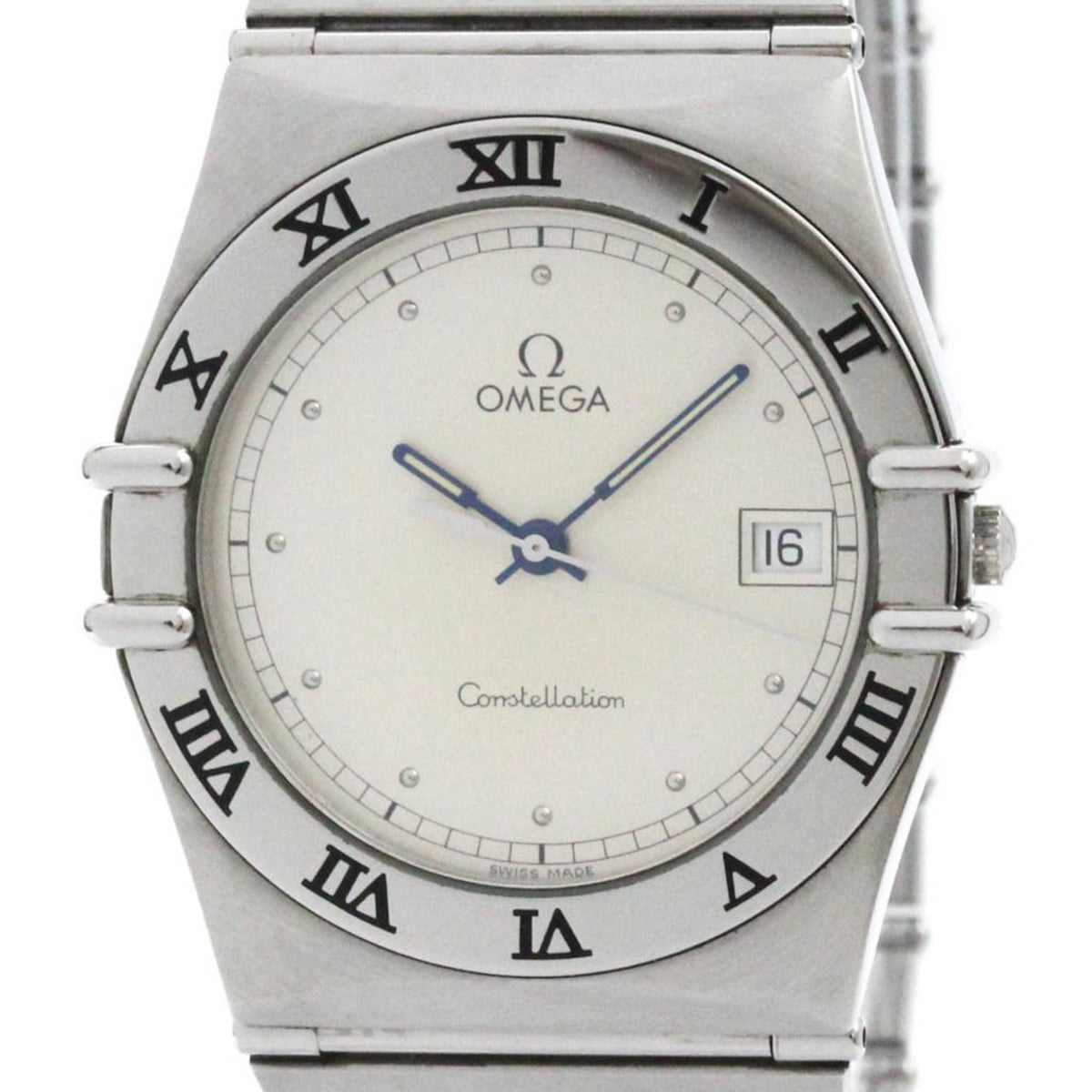 Gebrauchte polierte OMEGA Constellation Edelstahl-Quarz-Herrenuhr 396.1070 BF581278 