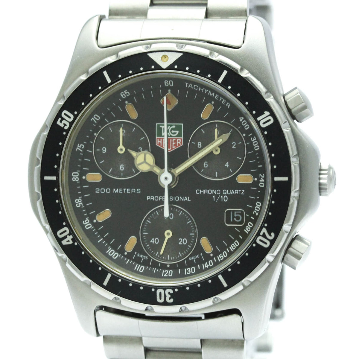 Pre-Owned TAG HEUER Professional Chronograph Steel Quartz Mens Watch 570.206