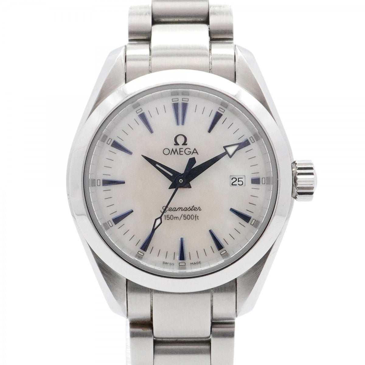Gebrauchte Omega Seamaster 2577.70 Damenuhr mit weißem Zifferblatt 