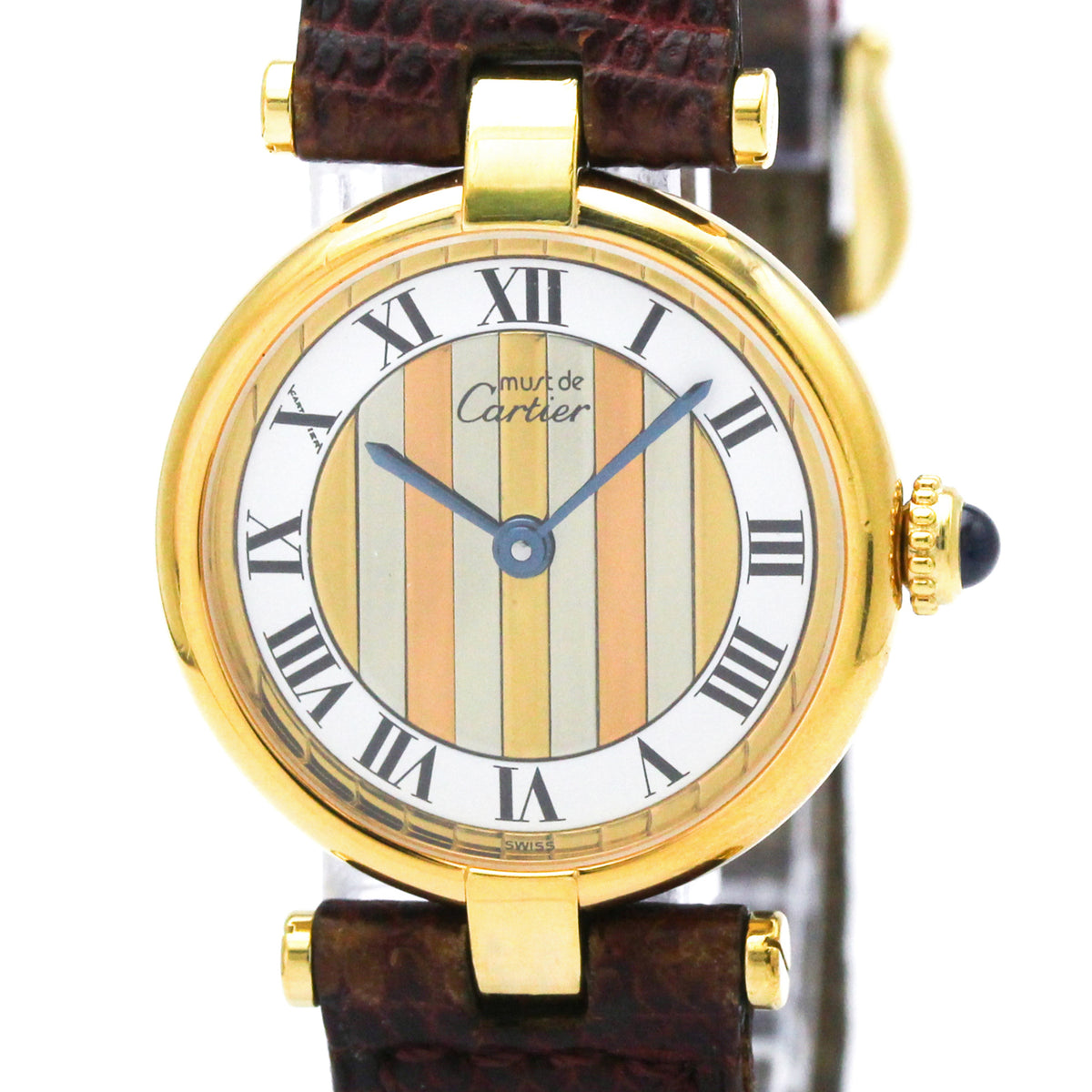 Pre-Owned CARTIER Must Vendome Vermeil Gold Plated Quartz Ladies Watch 590004