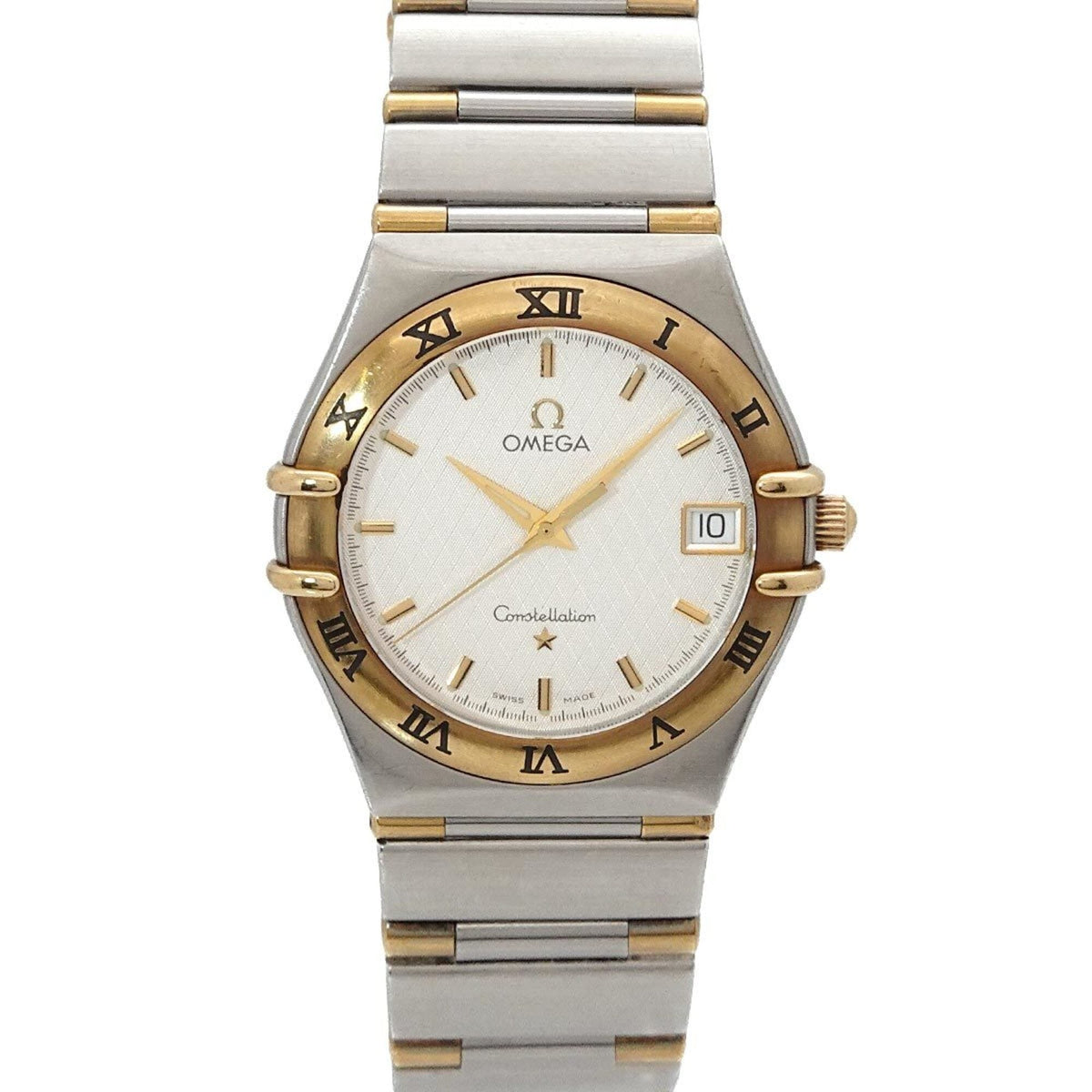 Pre-Owned Omega Constellation 1312 30 Men's Watch, Date, Silver/YG Yellow Gold, Quartz Watch