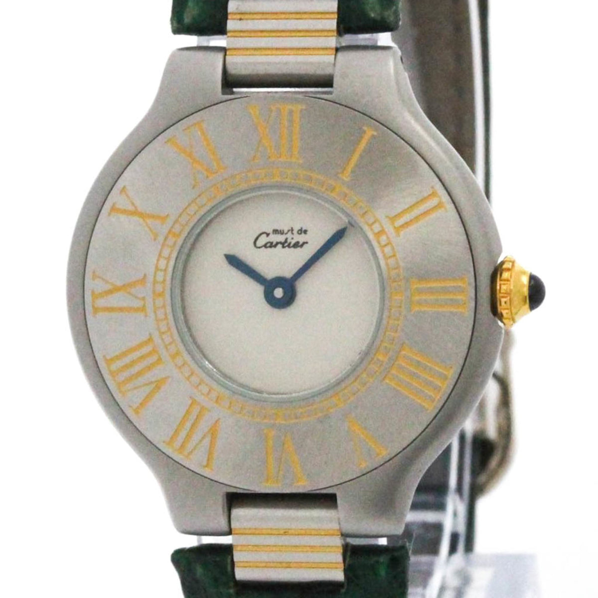 Pre-Owned CARTIER Must 21 Gold Plated Steel Leather Quartz Ladies Watch