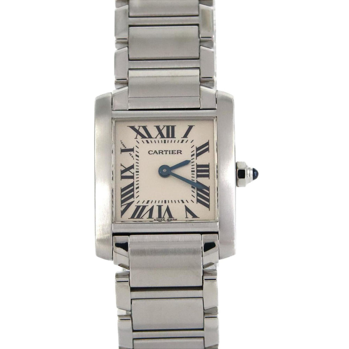Gebrauchte Cartier Tank Francaise SM W51008Q3 SS Armbanduhr Quarz 