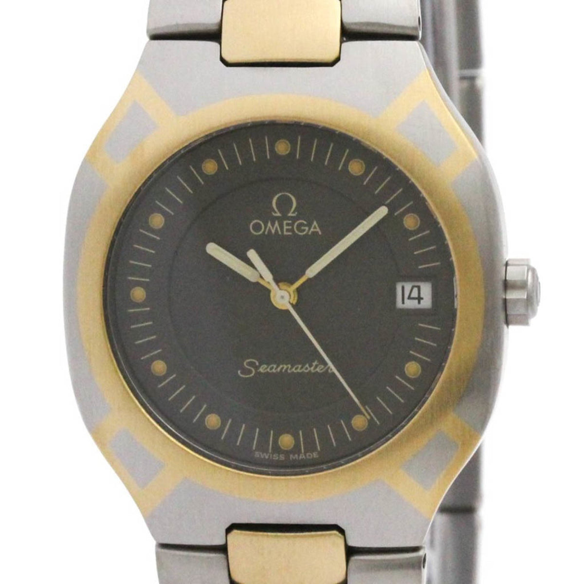 Pre-Owned OMEGA Seamaster Polaris 18K Gold Steel Watch 396.1022 Polished