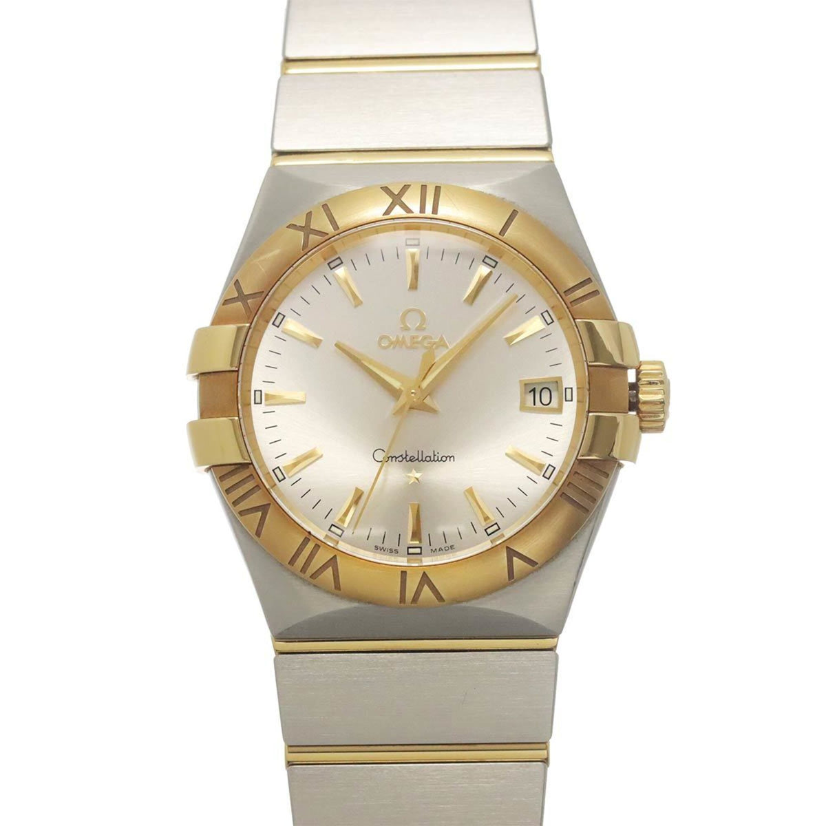 Pre-Owned Omega Constellation Two-Tone Watch 123 20 35 60 02 002 Boys' Date Silver 18KPG Quartz