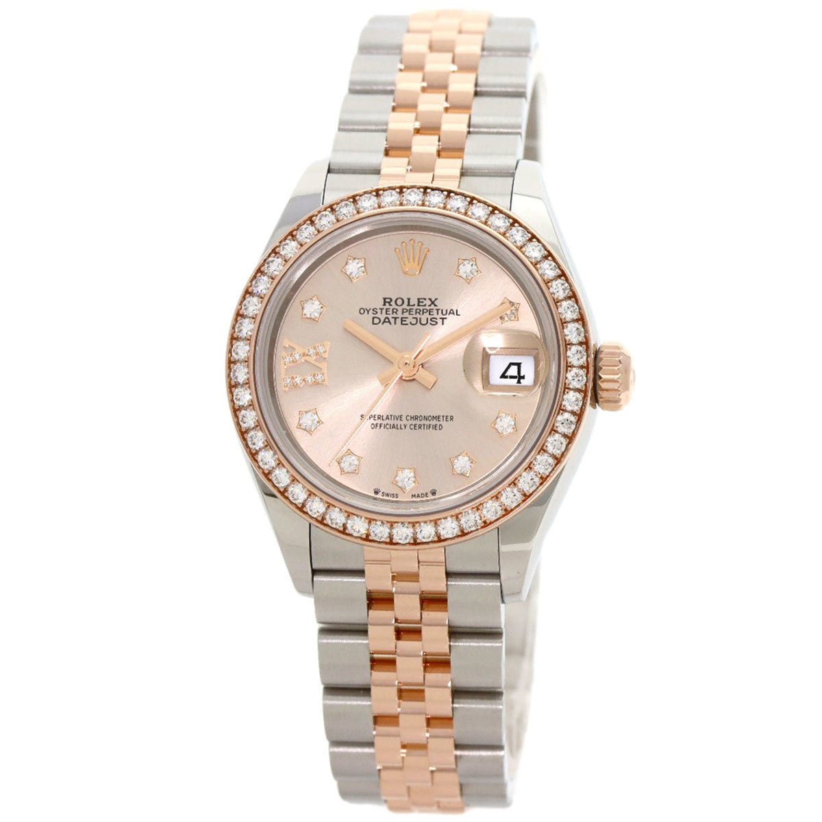 Gebrauchte Rolex 279381RBR Datejust 9P Star Diamond IX Uhr Edelstahl SS x K18PG Damen 