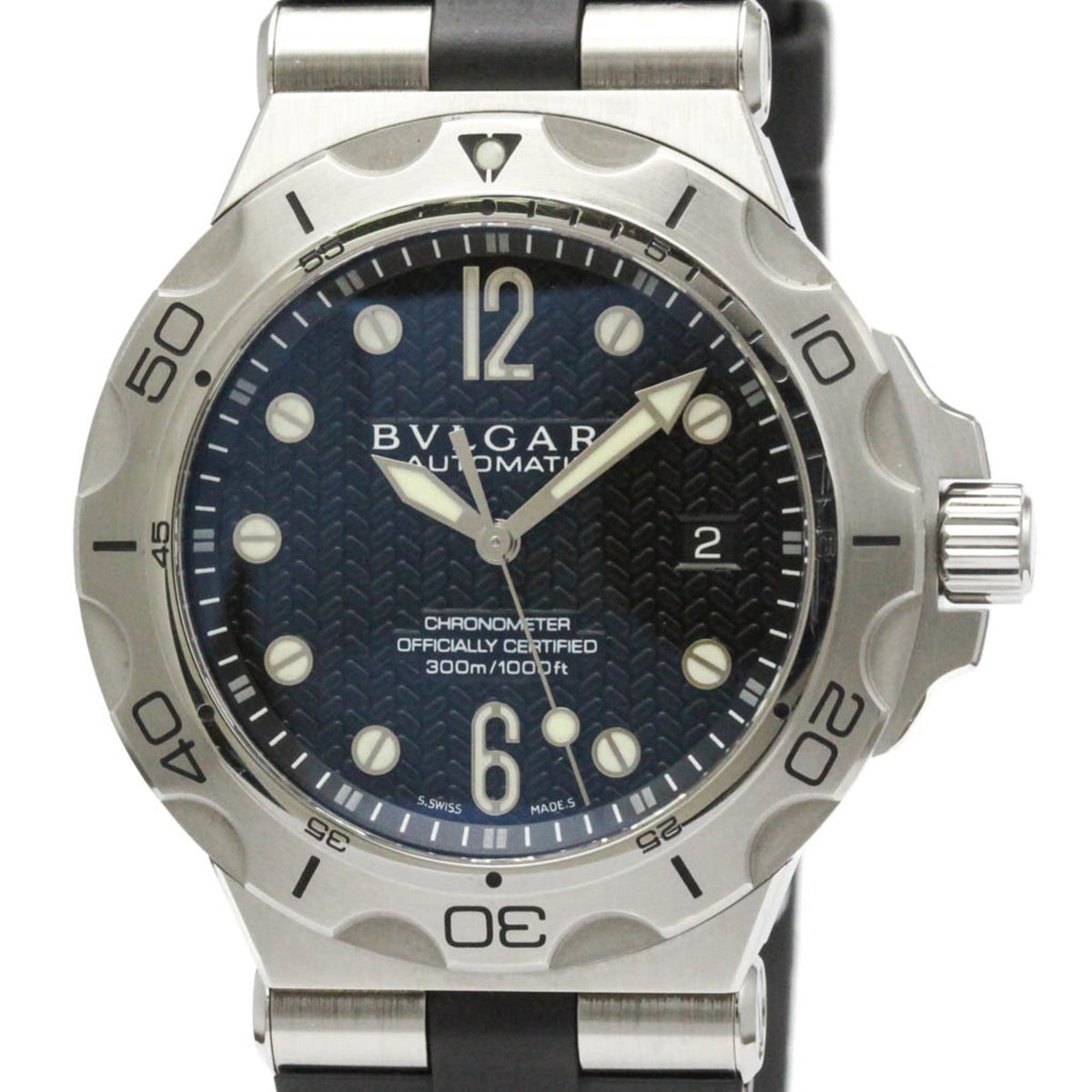 Pre-Owned BVLGARI Diagono Scuba Aqua Steel Automatic Mens Watch DP42SSD