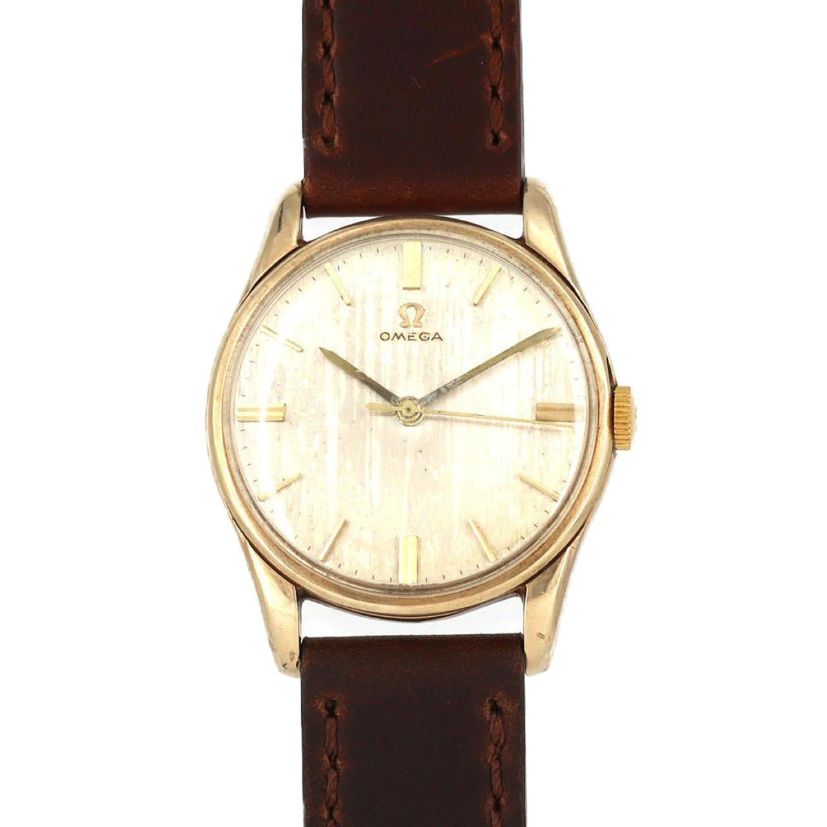 Pre-Owned Omega Round Case Yellow Gold Watch, Manual Winding
