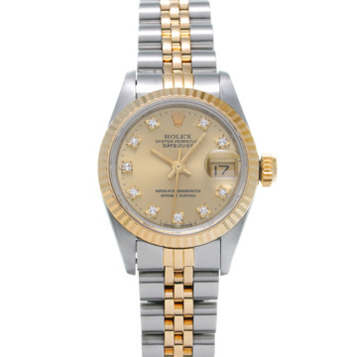 Gebrauchte Rolex Datejust 10P Diamond 69173G R Series (hergestellt um 1987) Champagner/Diamant Damenuhr Automatik 