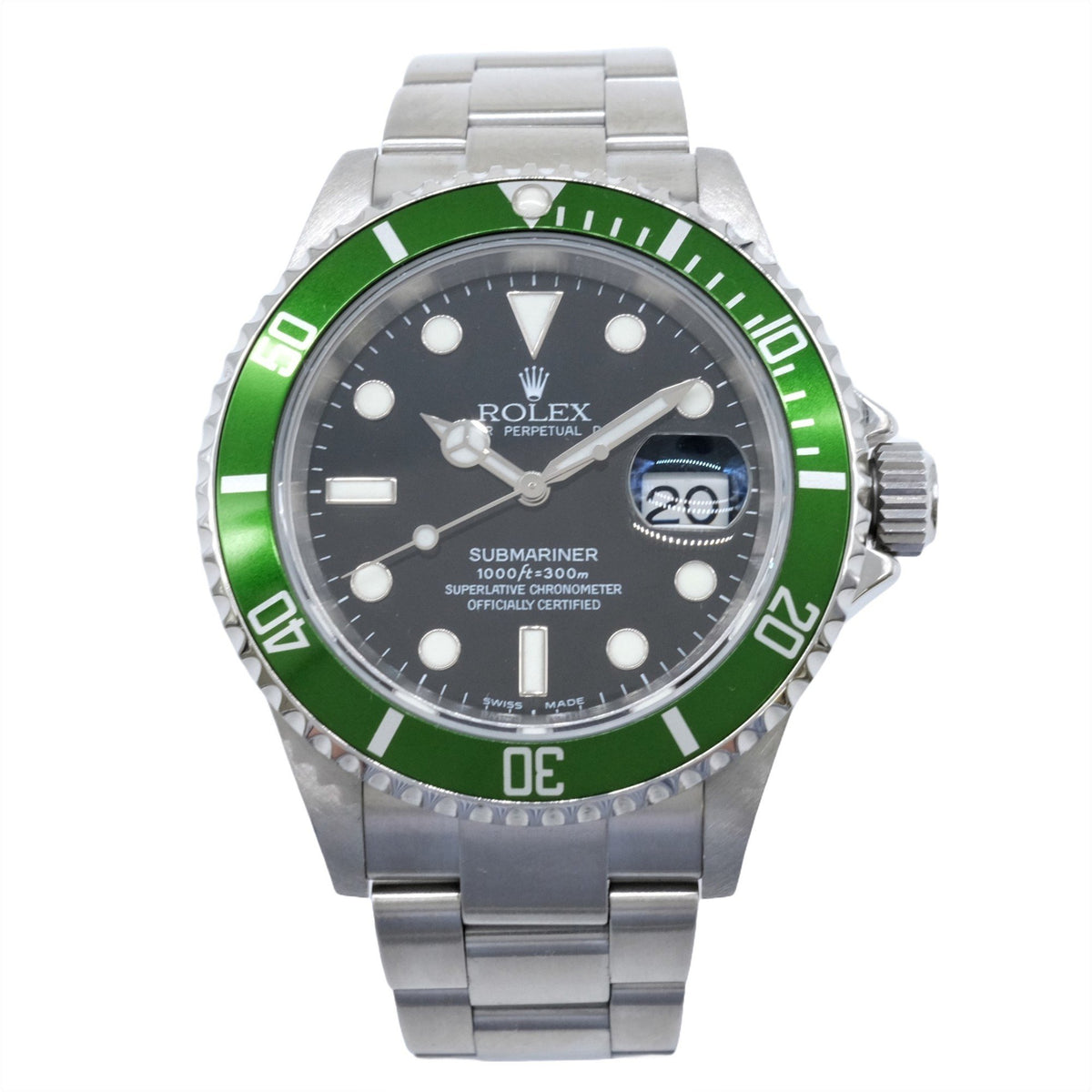 Gebrauchte Rolex Submariner Green Sub Automatik-Armbanduhr mit Selbstaufzug 16610LV 16610 