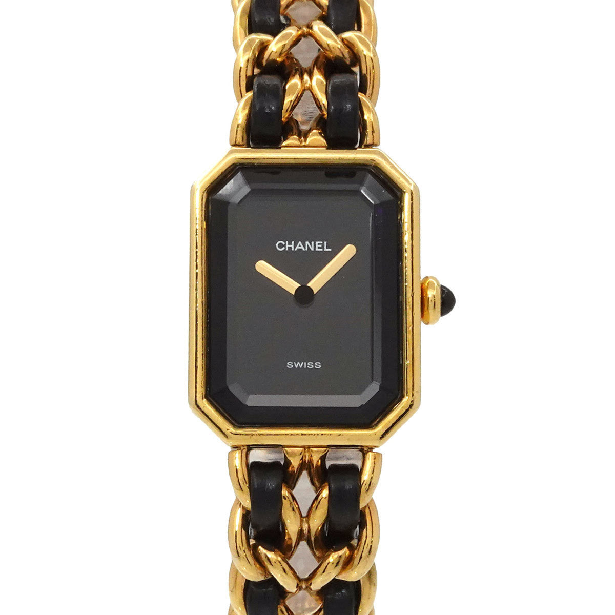 Pre-Owned CHANEL Premiere Women's Watch, Size M, H0001, Black and Gold, Quartz Movement