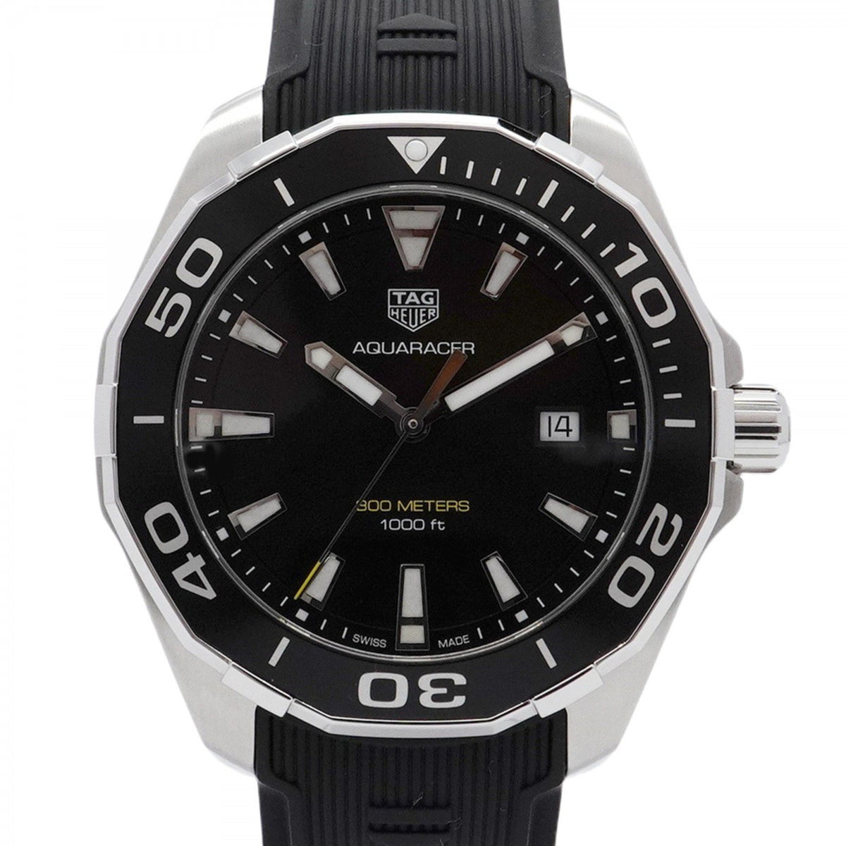Gebrauchte TAG Heuer Aquaracer WAY101A Herrenuhr mit schwarzem Zifferblatt 