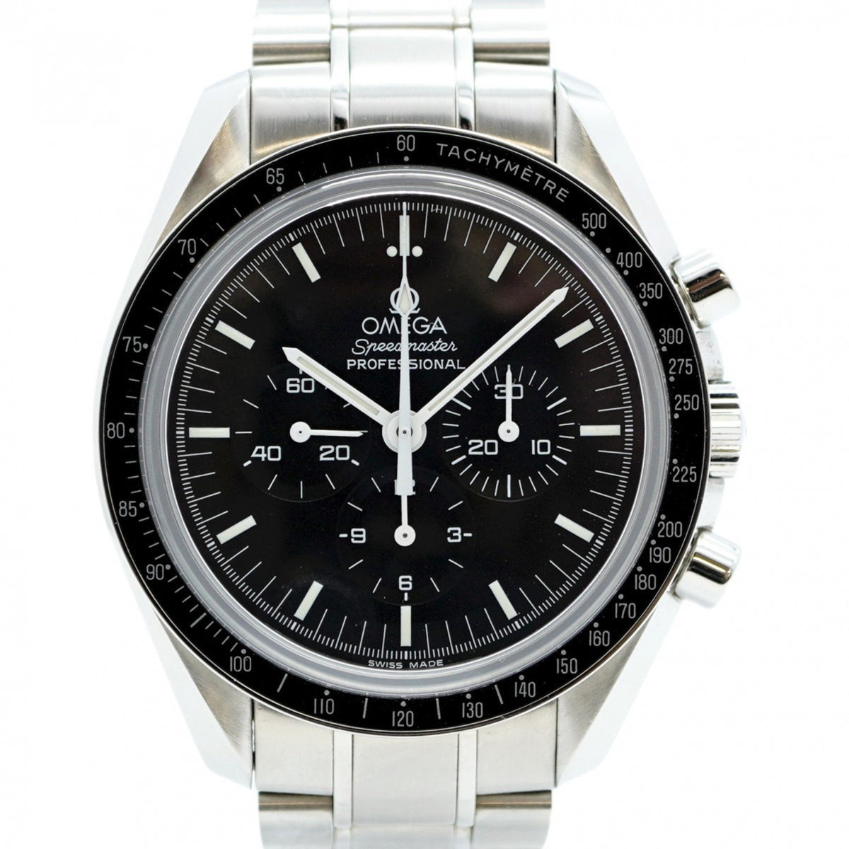 Gebrauchte Omega Speedmaster 3573.50 Herrenuhr mit schwarzem Zifferblatt 