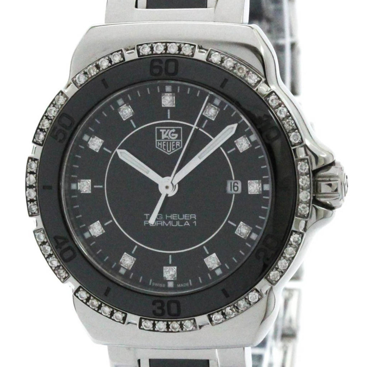 Gebrauchte TAG HEUER Formula 1 Quarz Diamant Keramik Stahl Damenuhr WAH131 BF581259 