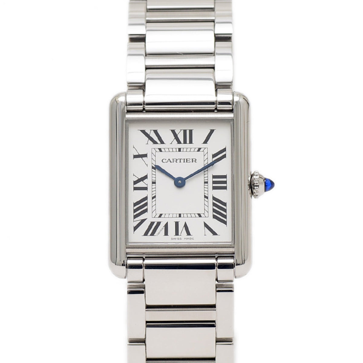 Gebrauchte Cartier Tank Must LM Quarzuhr mit silbernem Zifferblatt WSTA0052 für Herren 