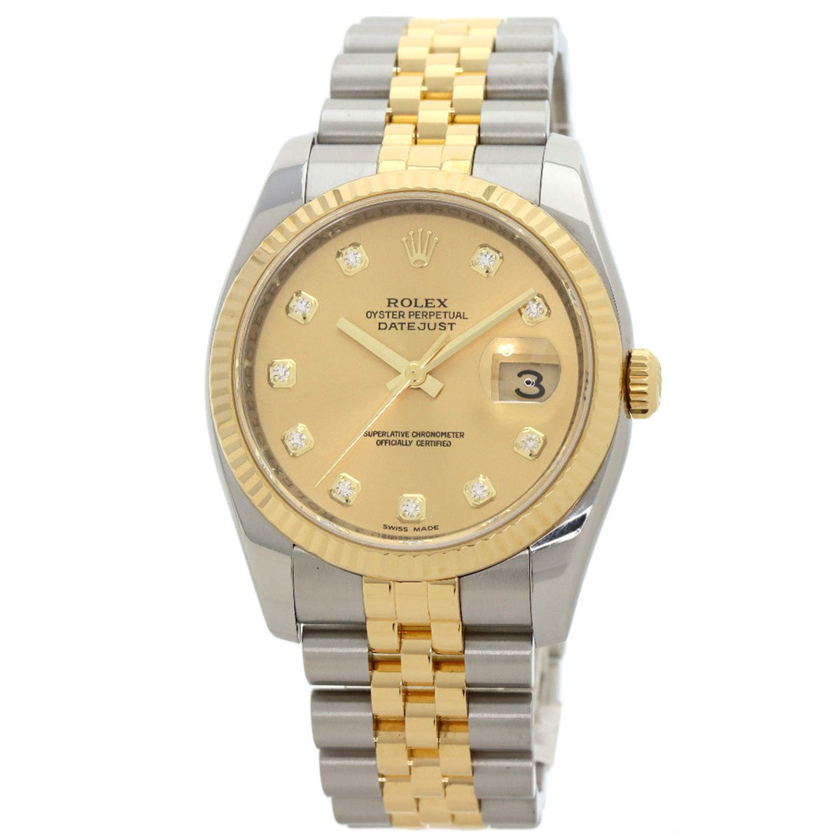 Gebrauchte Rolex 116233G Datejust 10P Diamantuhr Edelstahl SSxK18YG Herren ROLEX 