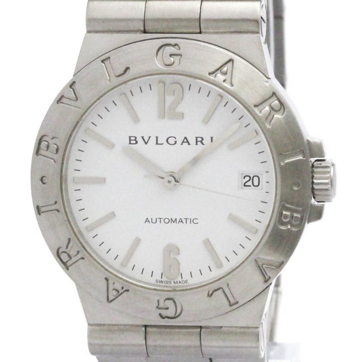 Gebrauchte BVLGARI Diagono Sports Stahl Automatik Herrenuhr LCV35S poliert 