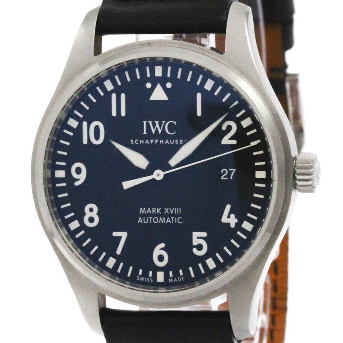 Gebrauchte IWC Pilot Mark 18 XVIII Stahl Automatik Herrenuhr IW327009 poliert 