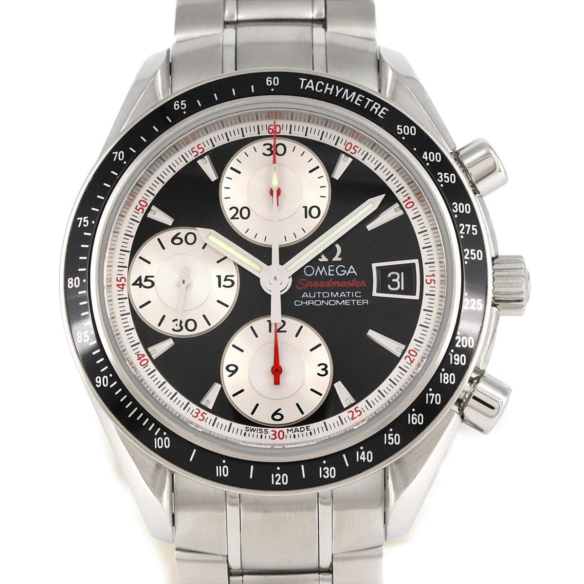 Pre-Owned Omega Speedmaster Date 3210.51 Stainless Steel Automatic Watch