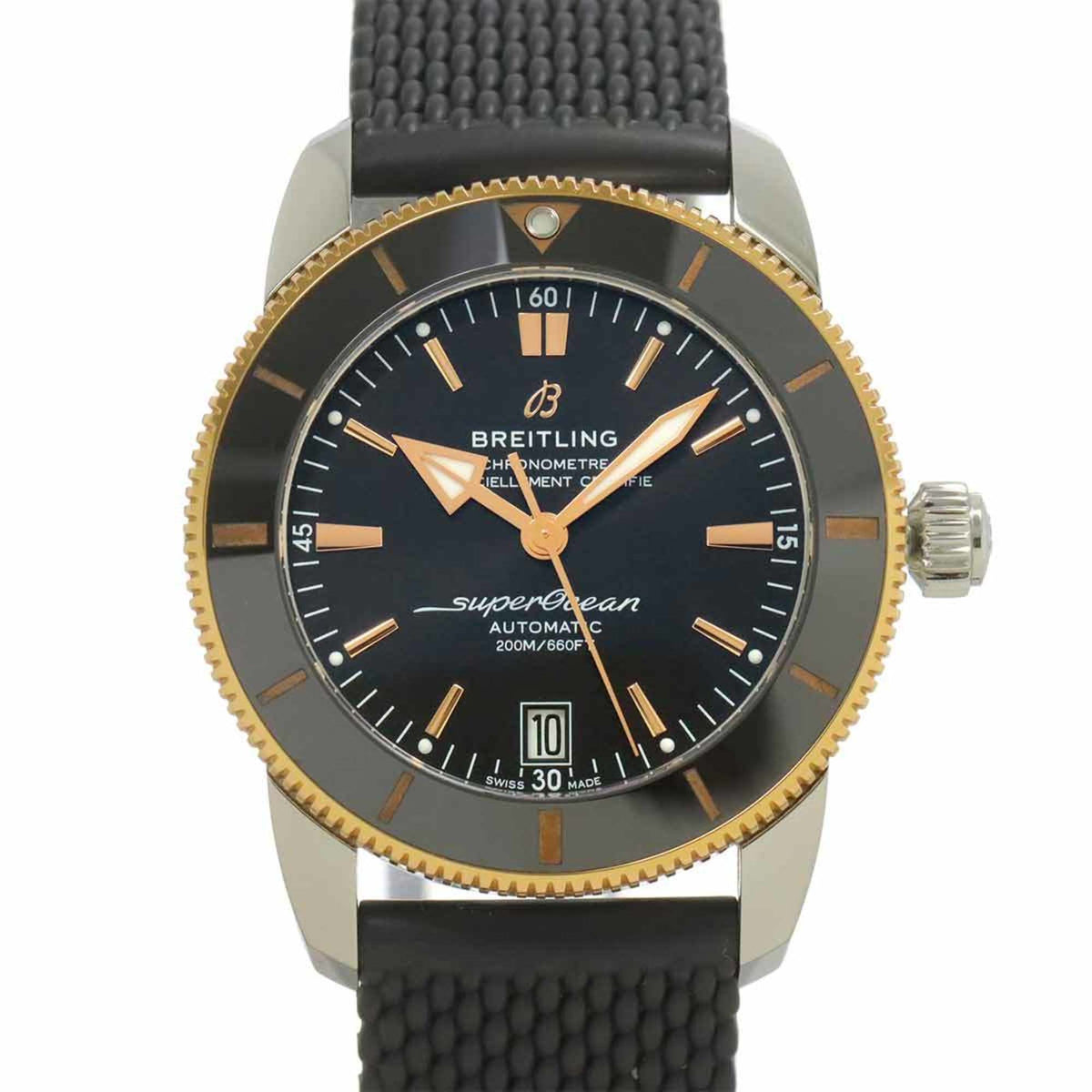 Gebrauchte BREITLING Superocean Heritage II B20 Combi UB2010 Herrenuhr Datum Schwarz PG Automatik 