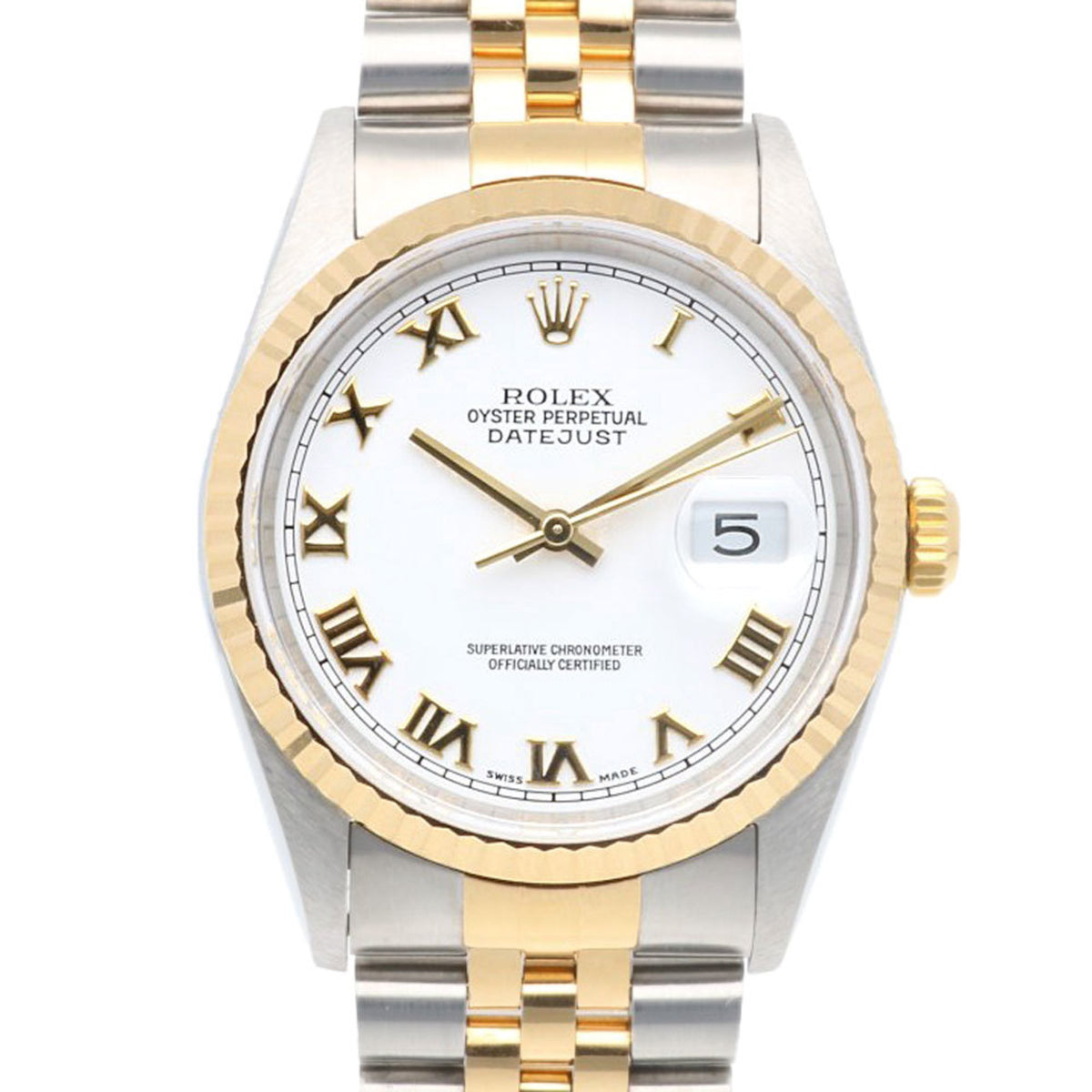 Gebrauchte Rolex Datejust Oyster Perpetual Uhr Edelstahl 16233 Automatik Herren ROLEX Y-Serie 2002 Modell römische Ziffern überholt 