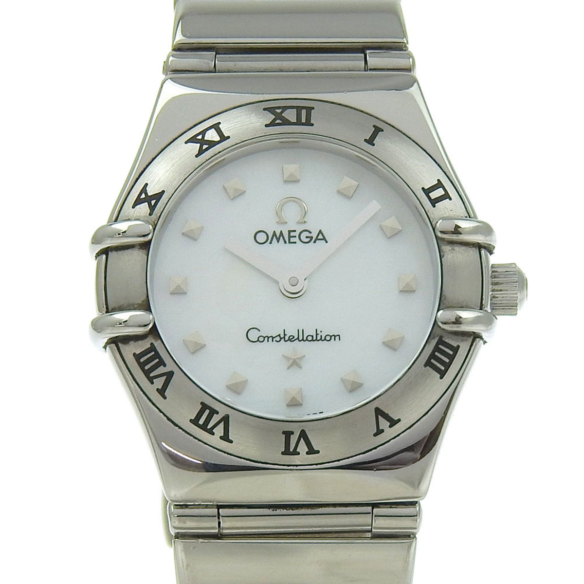 Gebrauchte OMEGA Constellation Mini Uhr My Choice 1561.71 Edelstahl Quarz Analoganzeige Weißes Muschelzifferblatt Damen 