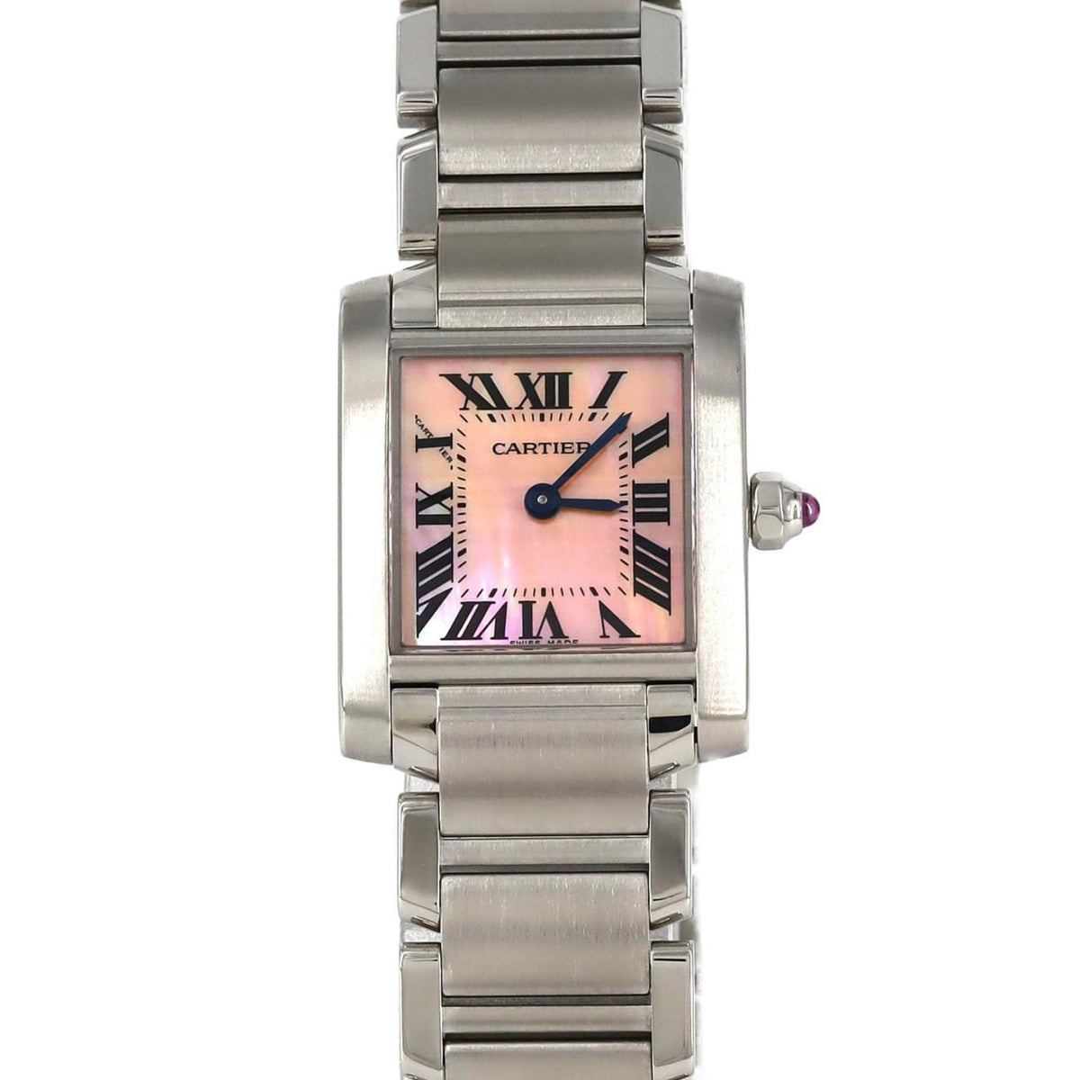 Gebrauchte Cartier Tank Francaise SM W51028Q3 SS Armbanduhr Quarz 