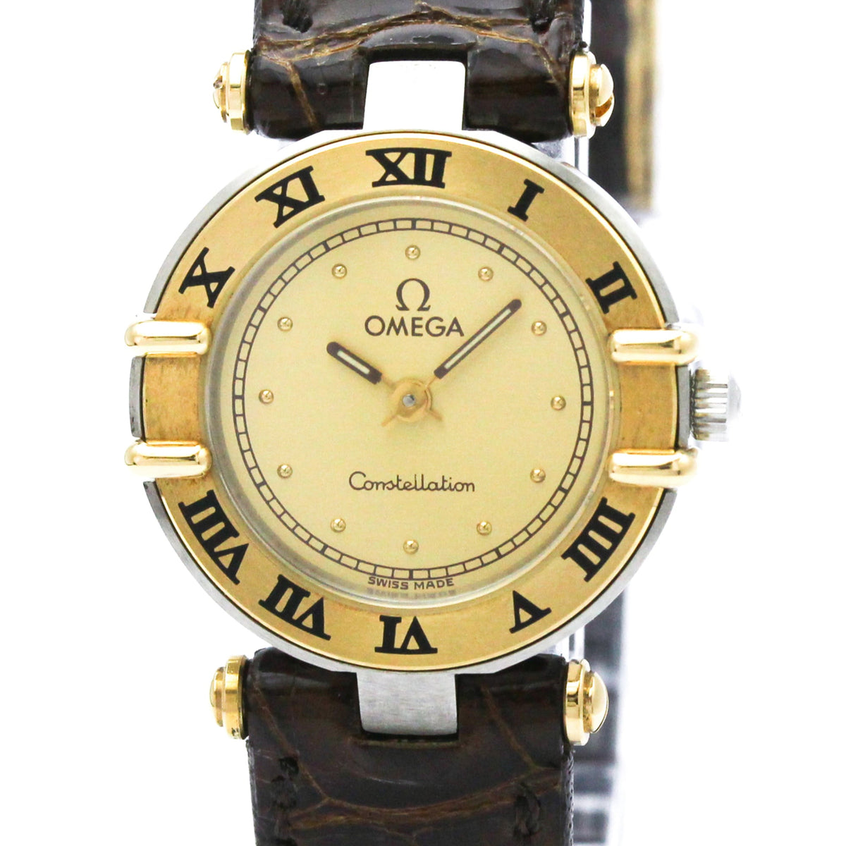Pre-Owned OMEGA Constellation 18K Gold Quartz Ladies Watch 595.1080 Polished