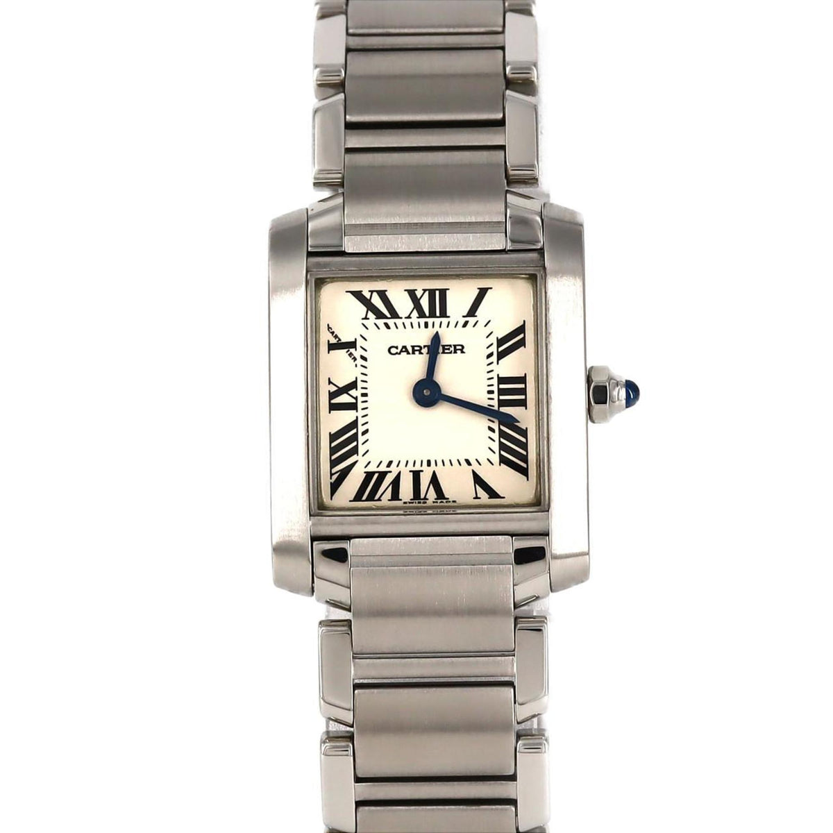 Gebrauchte Cartier Tank Francaise SM W51008Q3 SS Armbanduhr Quarz 