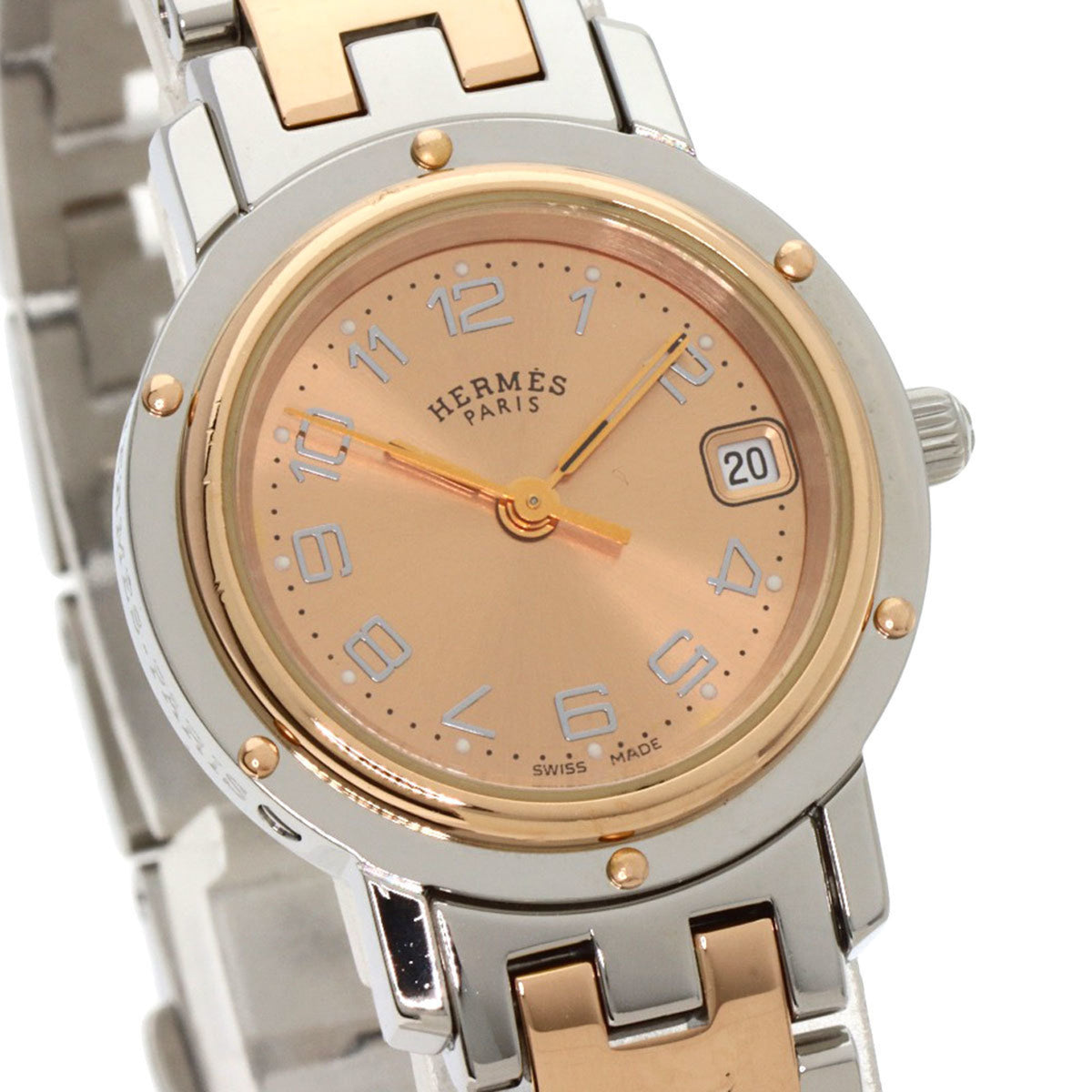 Gebrauchte Hermes CL4.221 Clipper New Buckle Uhr Edelstahl SSxPGP Damen HERMES 