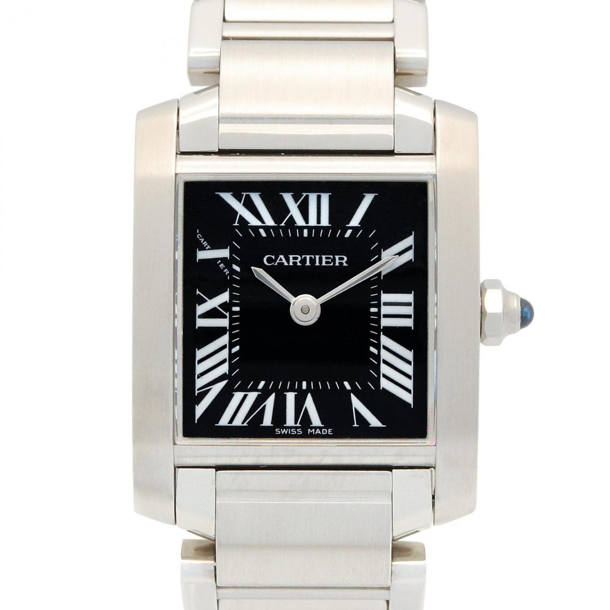 Pre-Owned Cartier Tank Fran?aise SM Watch, Stainless Steel, Women's, Black, W51026Q3