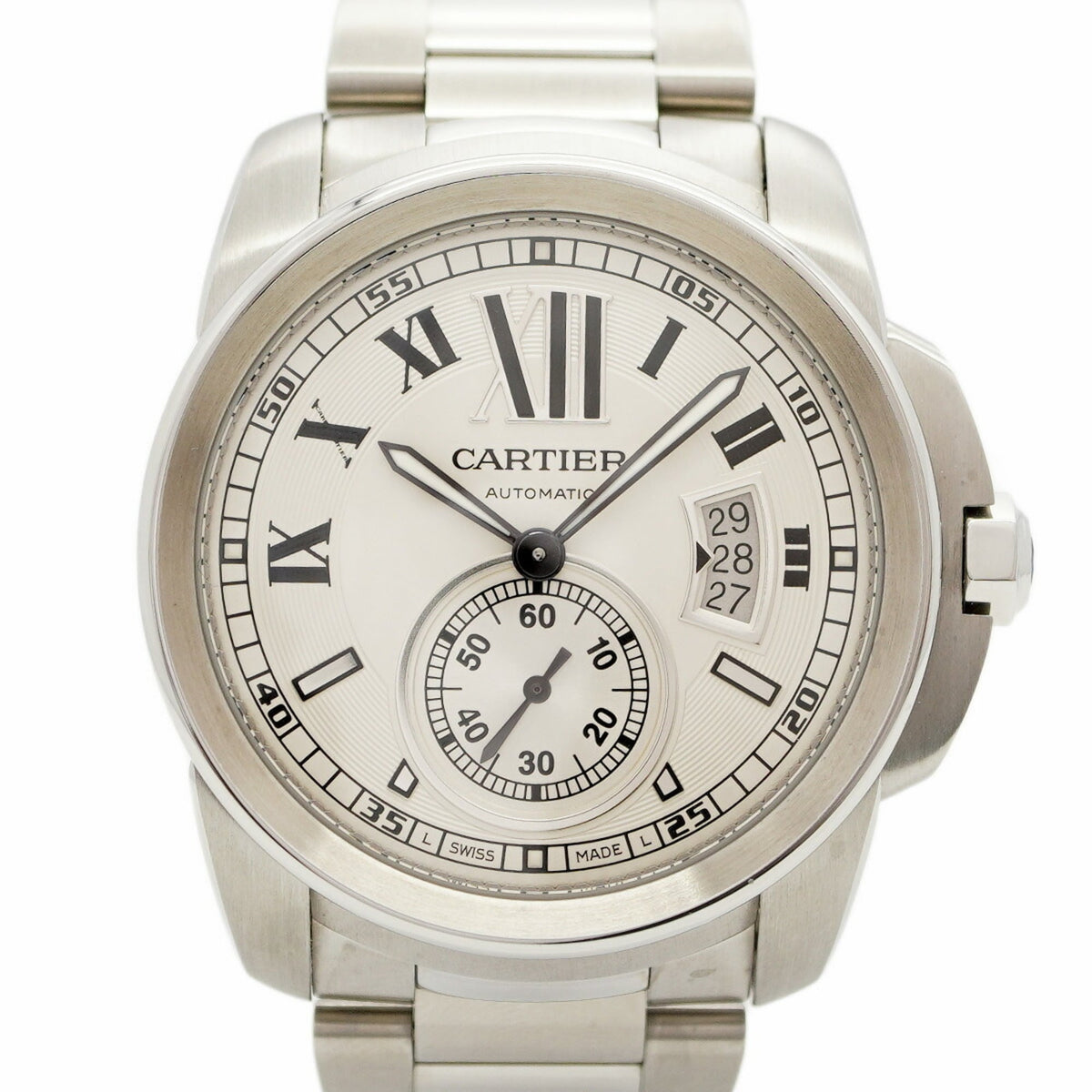 Pre-Owned Cartier Calibre LM W7100015 Silver Dial Men's Watch