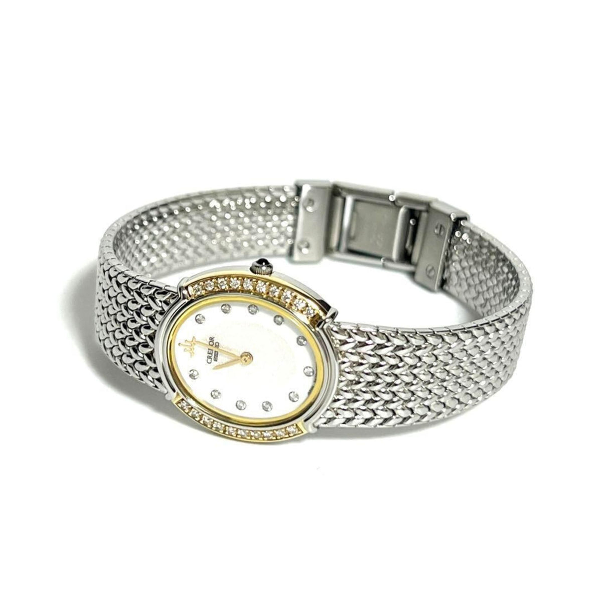 Gebrauchte Seiko Credor Signo Damen Gelbgold Diamant 