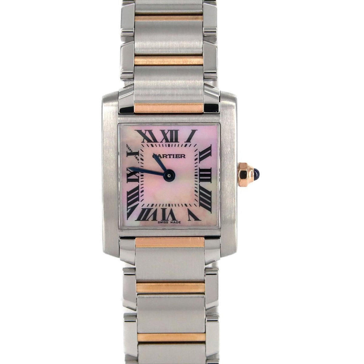 Gebrauchte Cartier Tank Francaise SM PG Combi W51027Q4 SSxPG Armbanduhr Quarz 