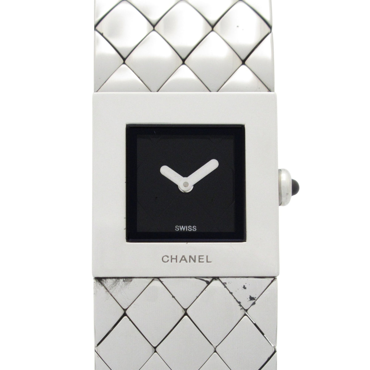 Gebrauchte CHANEL Matelassé Uhr, Edelstahl, Damen, Schwarz, H0009 