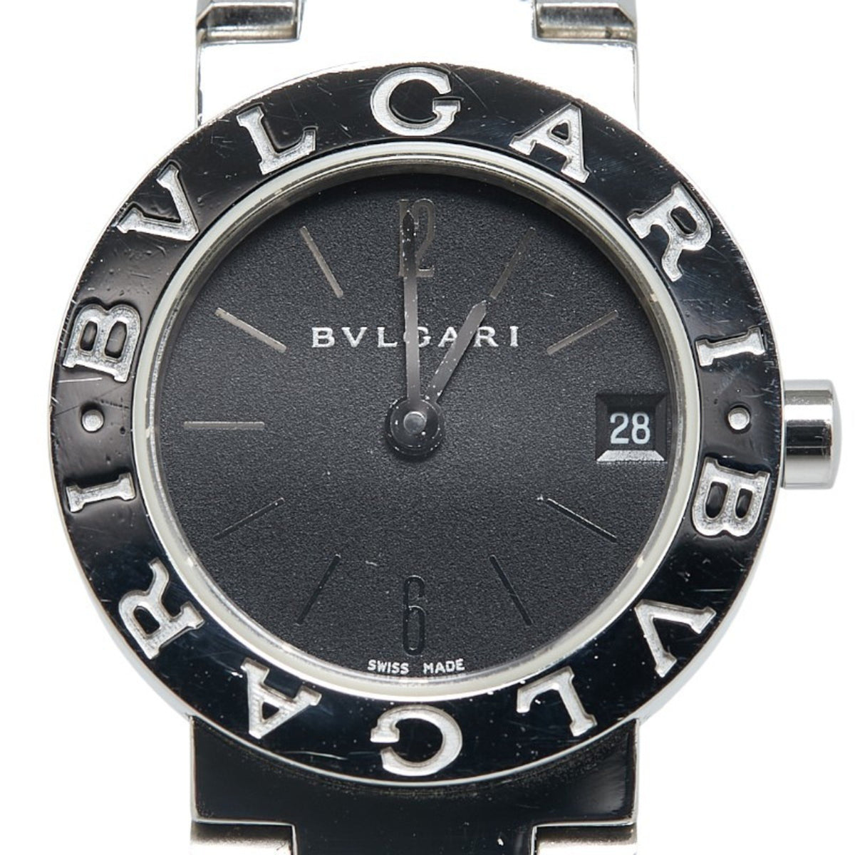Gebrauchte BVLGARI Uhr BB23SS Quarz Schwarzes Zifferblatt Edelstahl Damen 