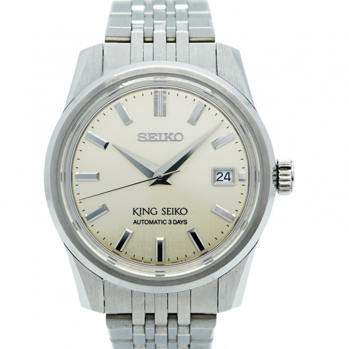 Pre-Owned Seiko King 6R55-00A0 Silver Dial Men's Watch