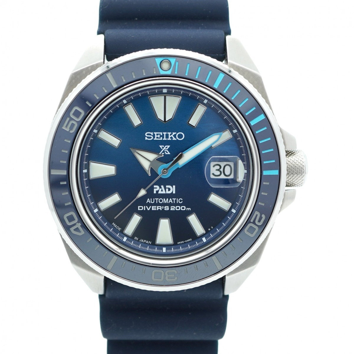 Gebrauchte Seiko Prospex 4R35-03W0 Herrenuhr mit blauem Zifferblatt 