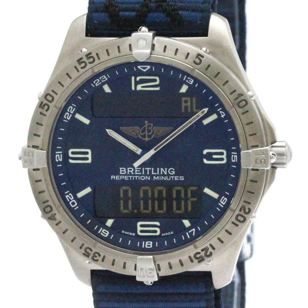 Gebrauchte BREITLING Aerospace Titan Quarz Herrenuhr E65062 poliert 