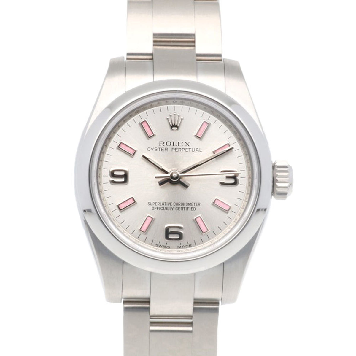 Pre-Owned Rolex Oyster Perpetual Watch, Stainless Steel, 176200, Automatic, Women's, Rolex, Random Pink Bar, Overhauled