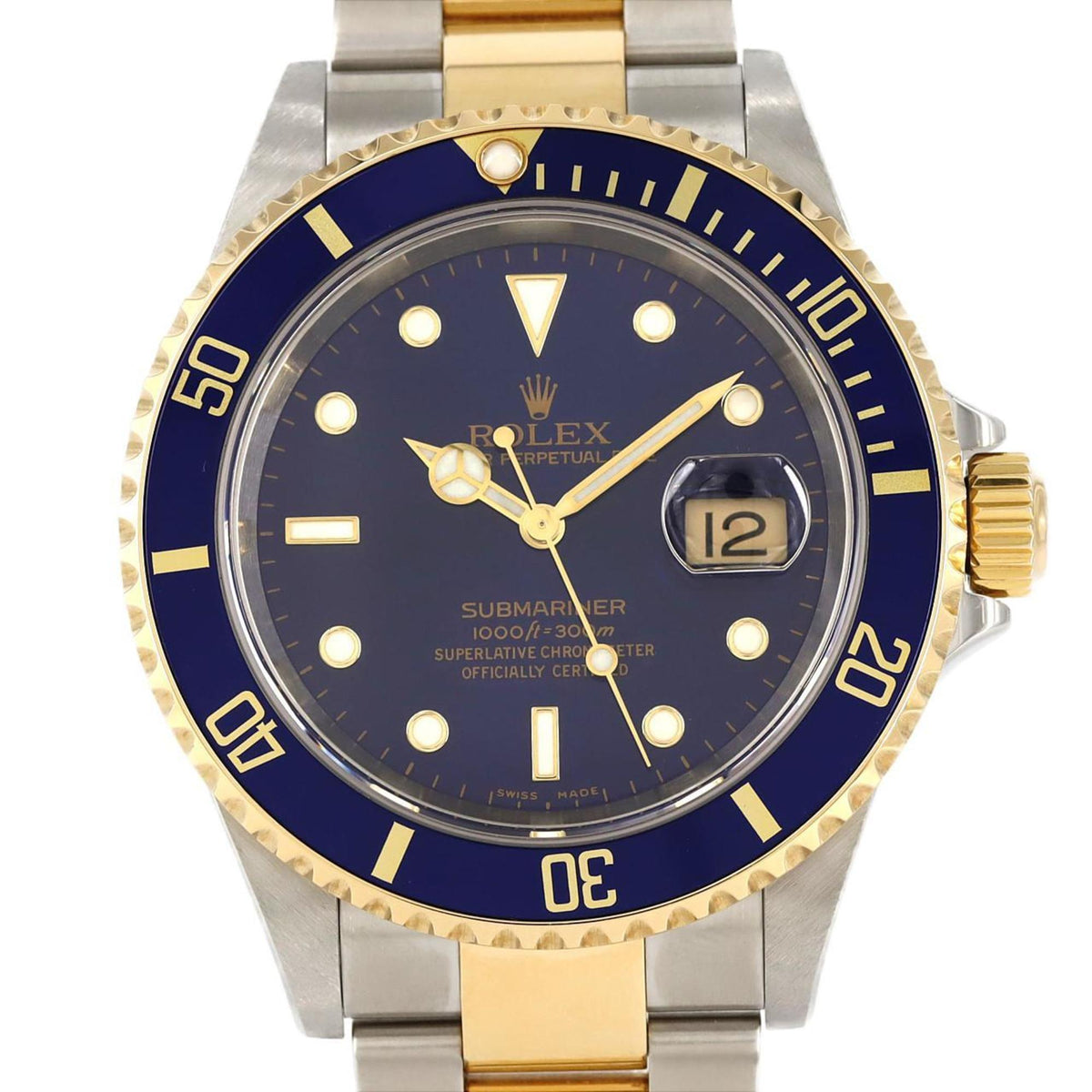 Gebrauchte Rolex Submariner Date 16613 SSxYG Automatikuhr, F-Serie 